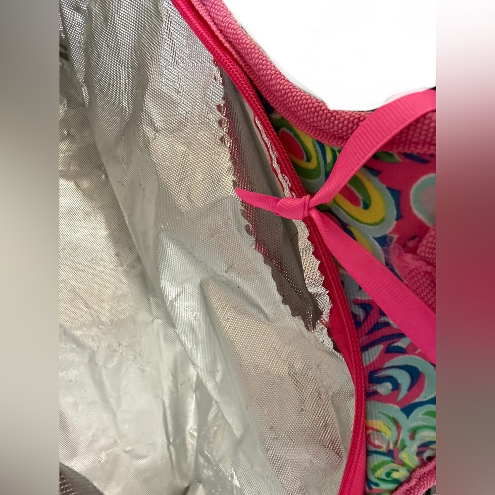 Lilly Pulitzer Insulated Cooler Bag Bright Multicolor Print Zip Top - Picture 10 of 12